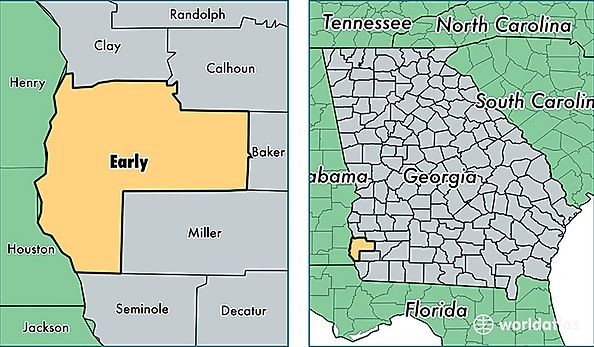 location of Early county on a map