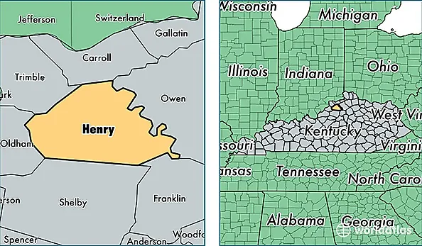 location of Henry county on a map