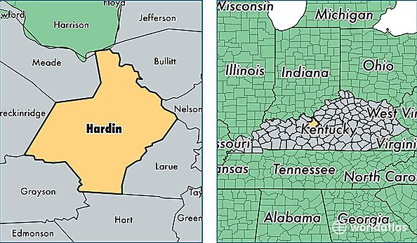 location of Hardin county on a map