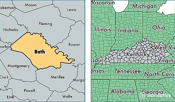 location of Bath county on a map