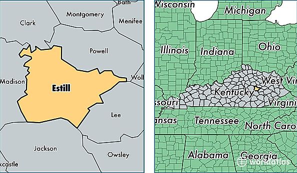 location of Estill county on a map