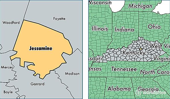 location of Jessamine county on a map