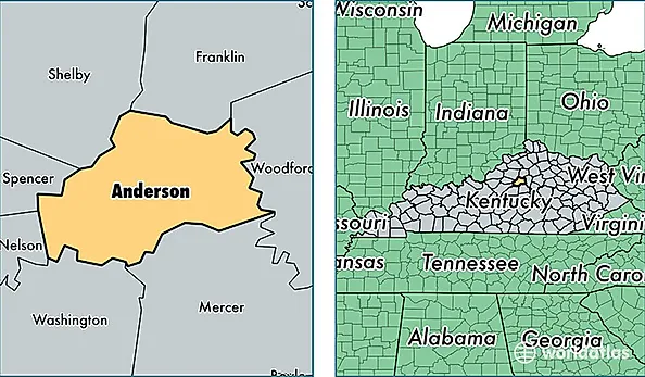 location of Anderson county on a map