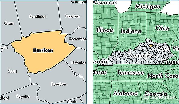 location of Harrison county on a map