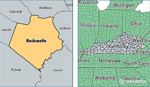 location of Rockcastle county on a map