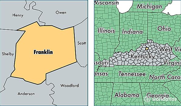 location of Franklin county on a map
