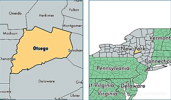 location of Otsego county on a map
