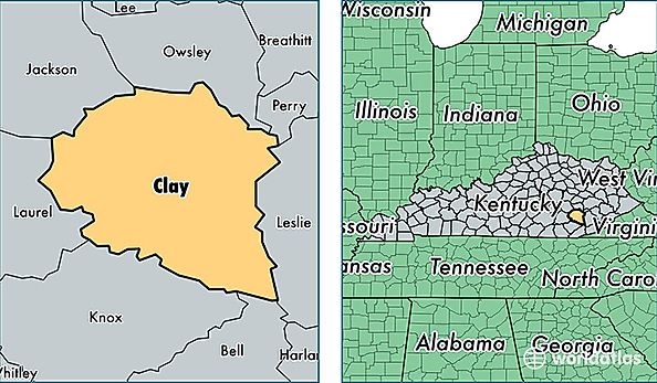 location of Clay county on a map