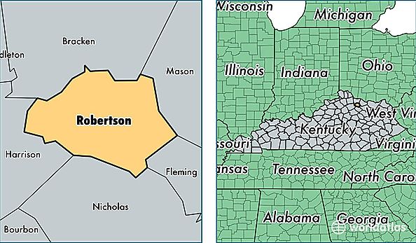 location of Robertson county on a map