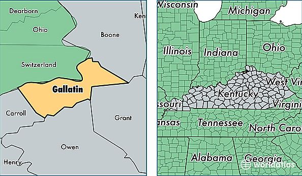 location of Gallatin county on a map