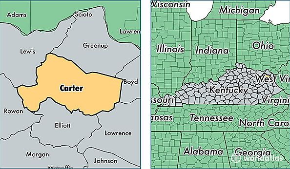 location of Carter county on a map