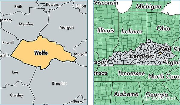 location of Wolfe county on a map