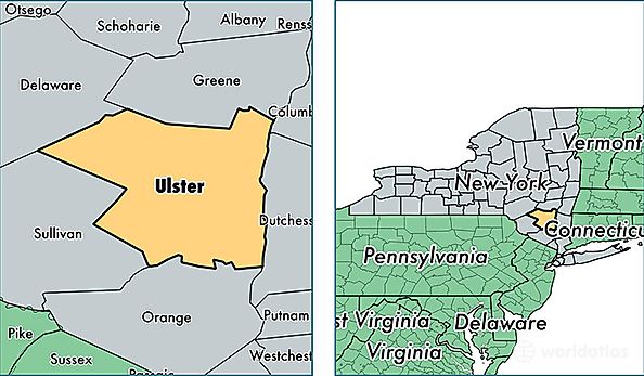 location of Ulster county on a map