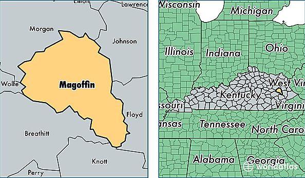 location of Magoffin county on a map