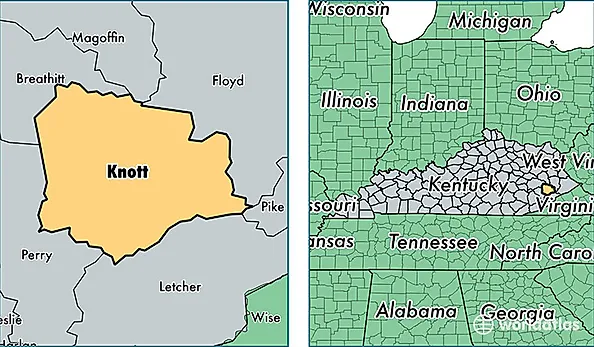 location of Knott county on a map