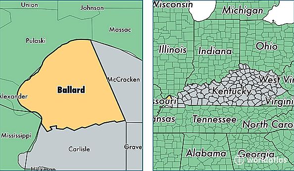 location of Ballard county on a map