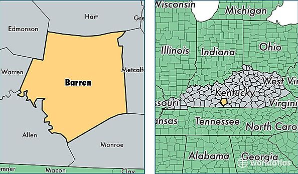 location of Barren county on a map
