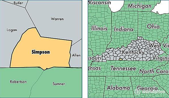 location of Simpson county on a map