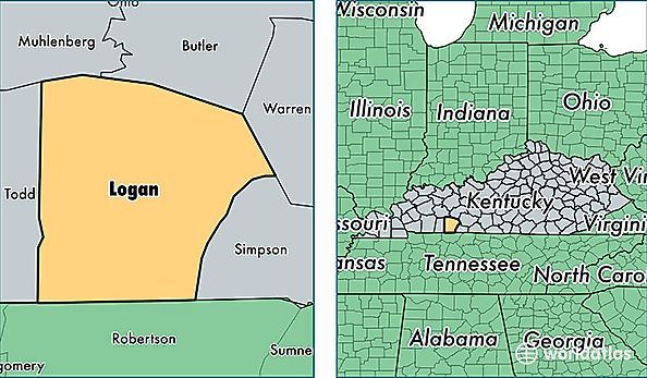 location of Logan county on a map