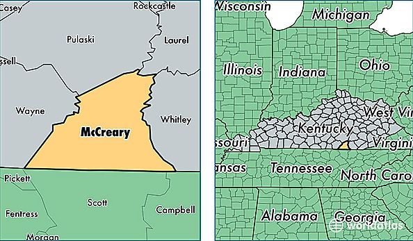 location of McCreary county on a map
