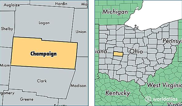 location of Champaign county on a map