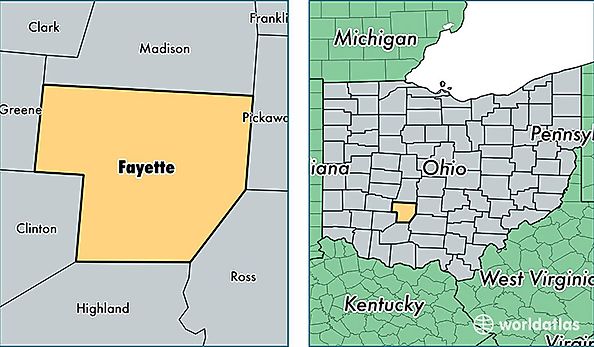 location of Fayette county on a map