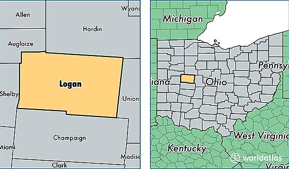 location of Logan county on a map