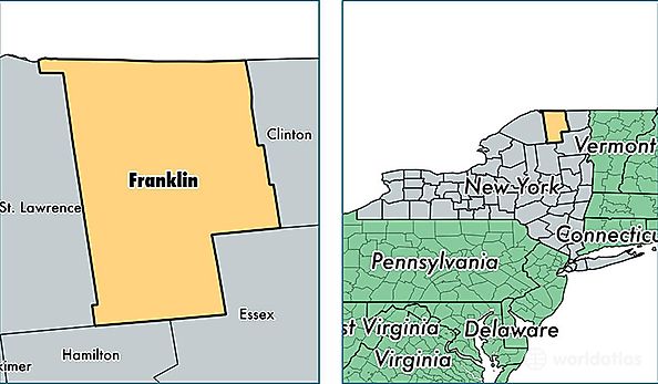 location of Franklin county on a map