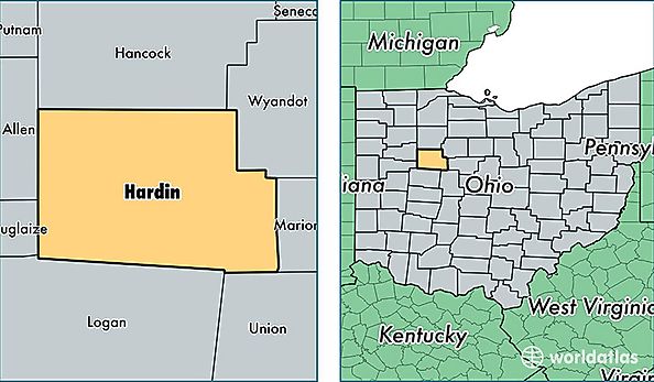 location of Hardin county on a map