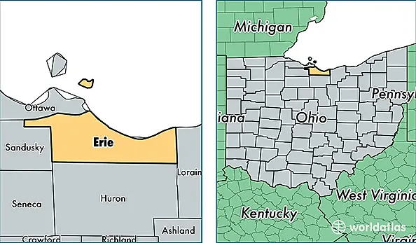 location of Erie county on a map