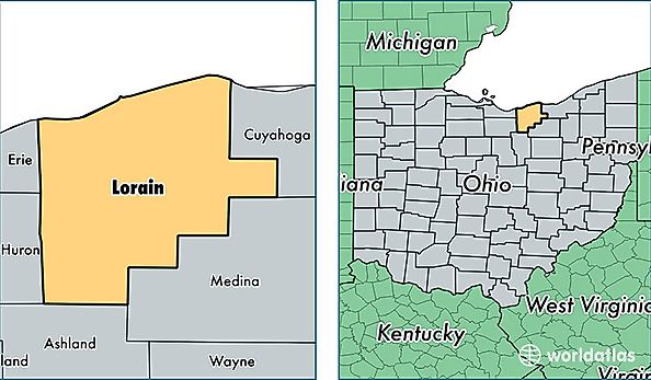 location of Lorain county on a map