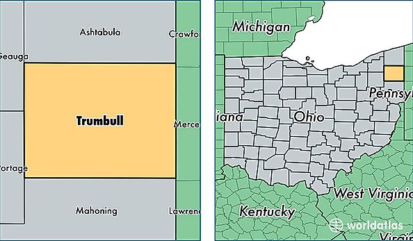 location of Trumbull county on a map