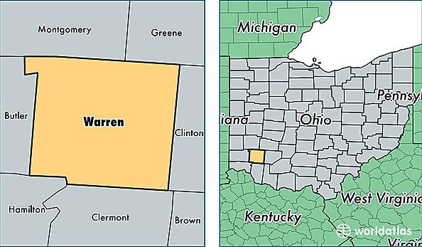 location of Warren county on a map