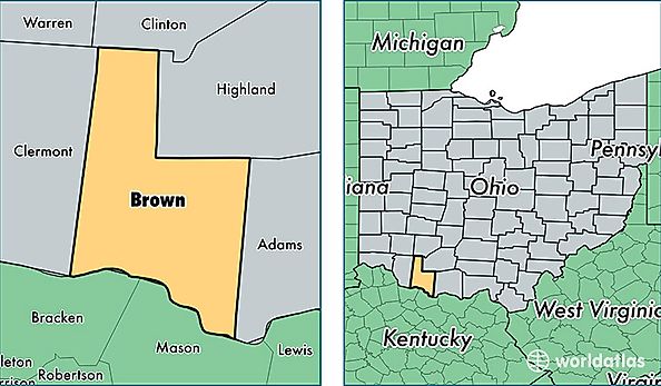 location of Brown county on a map