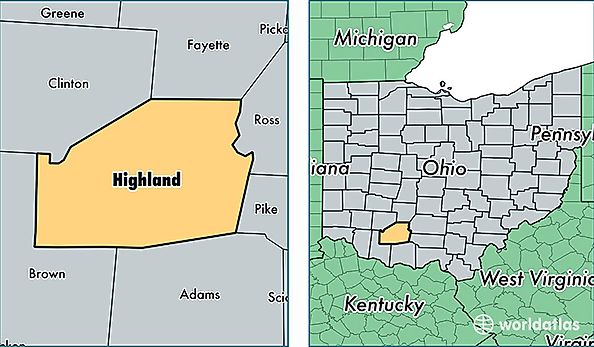 location of Highland county on a map