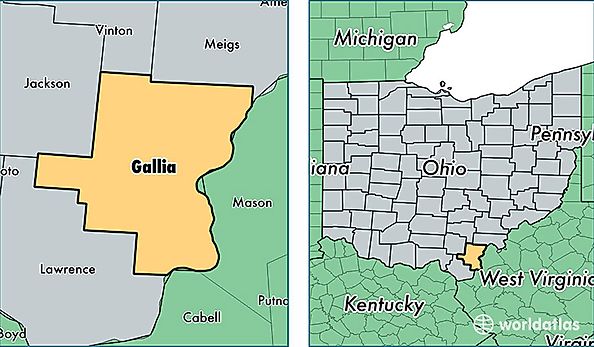 location of Gallia county on a map