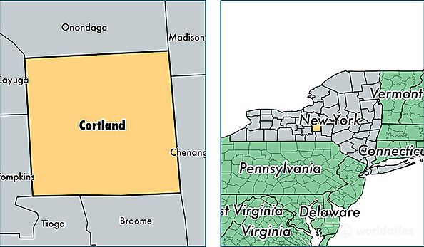 location of Cortland county on a map
