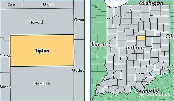location of Tipton county on a map