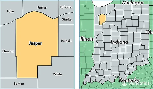 location of Jasper county on a map