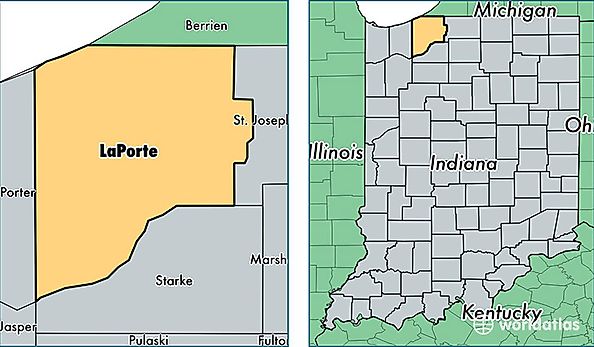 location of La Porte county on a map