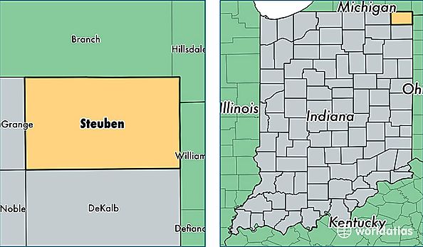 location of Steuben county on a map