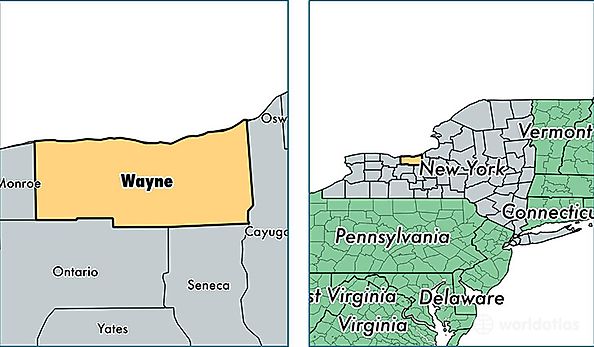 location of Wayne county on a map