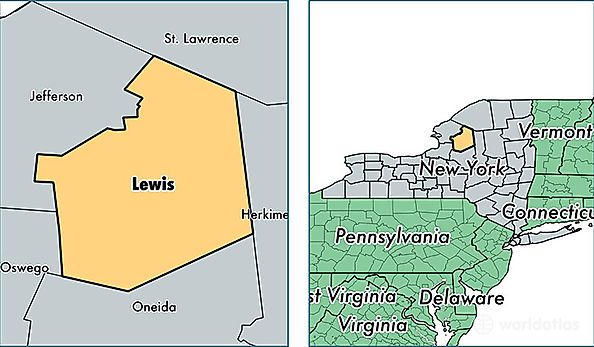 location of Lewis county on a map