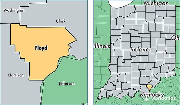 location of Floyd county on a map
