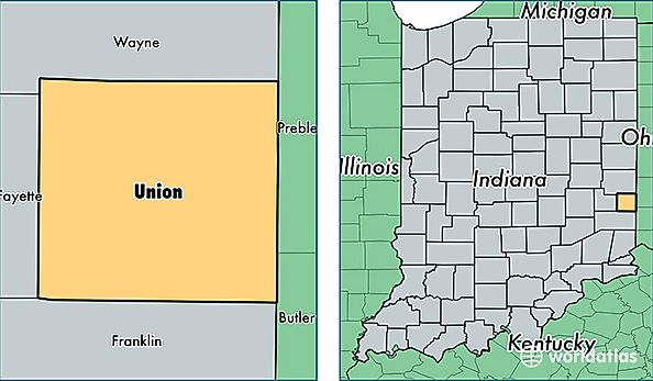 location of Union county on a map