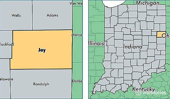 location of Jay county on a map
