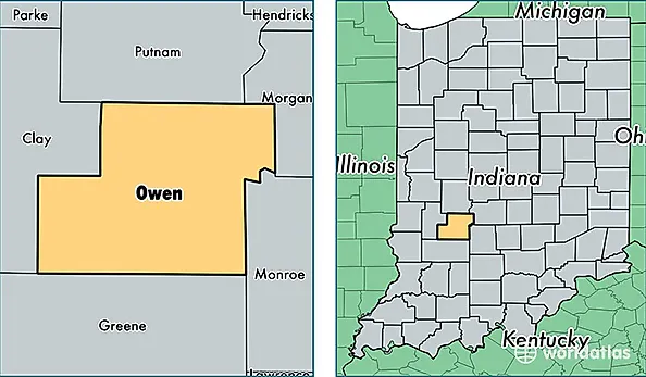 location of Owen county on a map