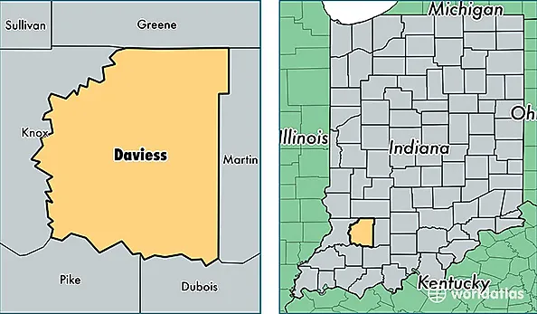 location of Daviess county on a map
