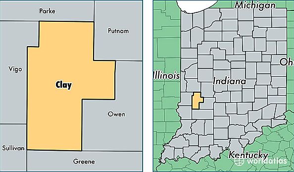location of Clay county on a map