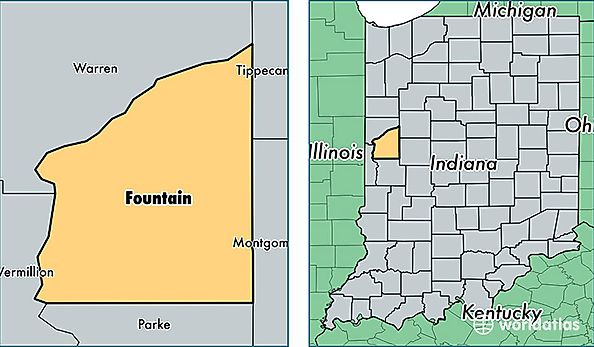location of Fountain county on a map